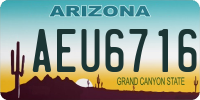 AZ license plate AEU6716