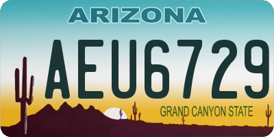 AZ license plate AEU6729