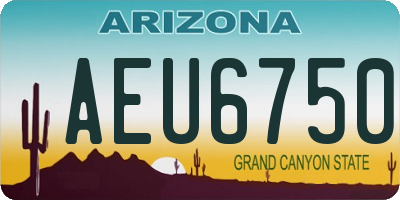 AZ license plate AEU6750