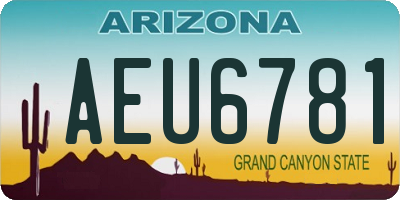 AZ license plate AEU6781