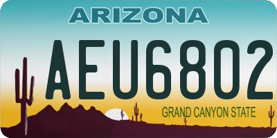 AZ license plate AEU6802