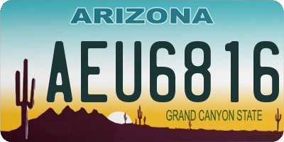 AZ license plate AEU6816