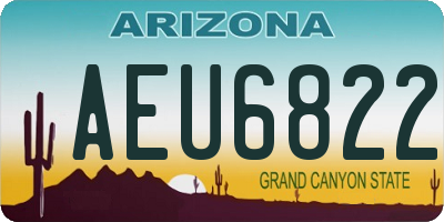 AZ license plate AEU6822