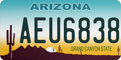 AZ license plate AEU6838