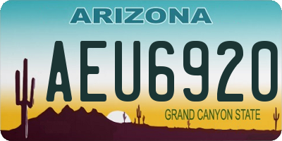 AZ license plate AEU6920