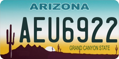 AZ license plate AEU6922