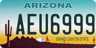 AZ license plate AEU6999