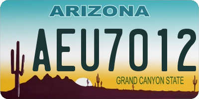 AZ license plate AEU7012