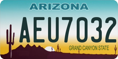 AZ license plate AEU7032