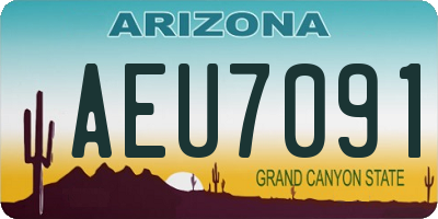 AZ license plate AEU7091