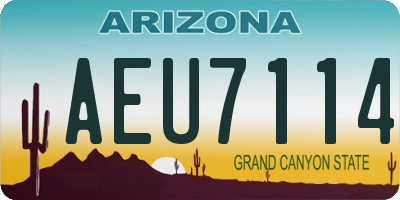 AZ license plate AEU7114