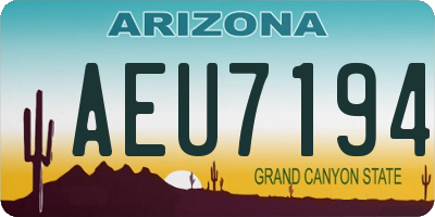 AZ license plate AEU7194
