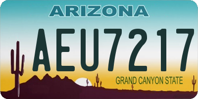 AZ license plate AEU7217