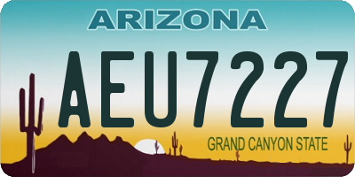 AZ license plate AEU7227