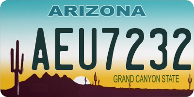 AZ license plate AEU7232