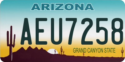 AZ license plate AEU7258
