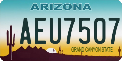 AZ license plate AEU7507