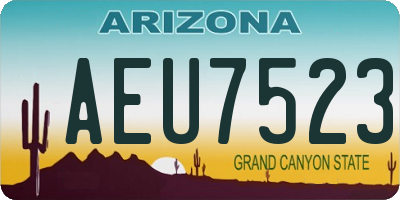 AZ license plate AEU7523