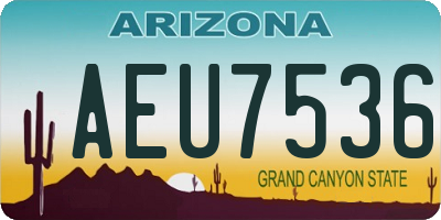 AZ license plate AEU7536
