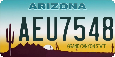 AZ license plate AEU7548
