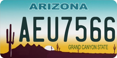 AZ license plate AEU7566