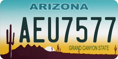 AZ license plate AEU7577