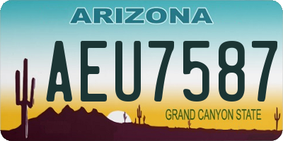 AZ license plate AEU7587