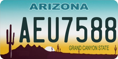 AZ license plate AEU7588