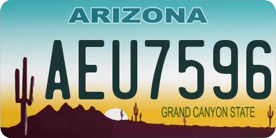 AZ license plate AEU7596