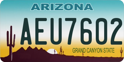 AZ license plate AEU7602