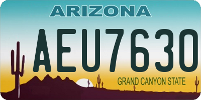 AZ license plate AEU7630