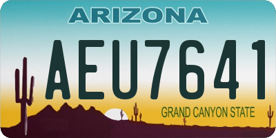 AZ license plate AEU7641