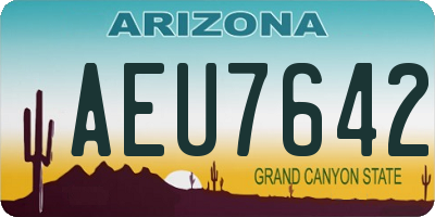 AZ license plate AEU7642