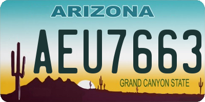 AZ license plate AEU7663