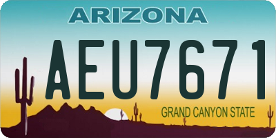 AZ license plate AEU7671