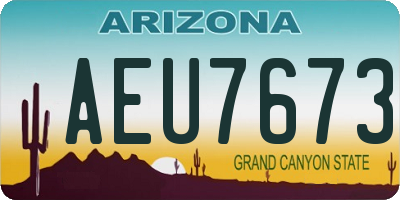 AZ license plate AEU7673