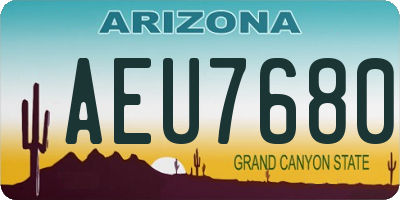 AZ license plate AEU7680