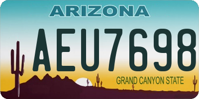 AZ license plate AEU7698
