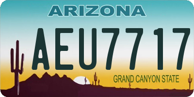 AZ license plate AEU7717