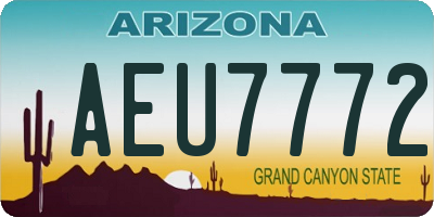 AZ license plate AEU7772