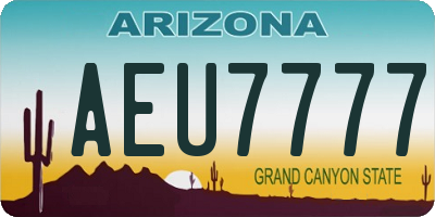 AZ license plate AEU7777
