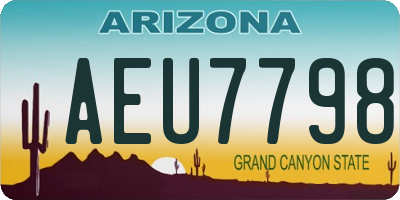 AZ license plate AEU7798