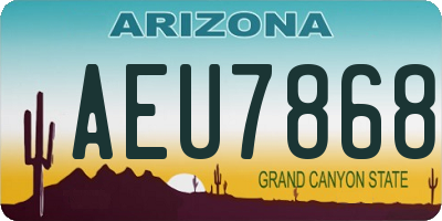 AZ license plate AEU7868