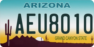 AZ license plate AEU8010
