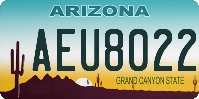 AZ license plate AEU8022