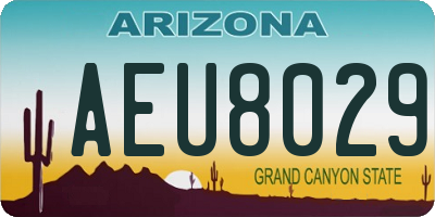 AZ license plate AEU8029