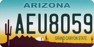AZ license plate AEU8059