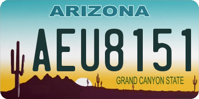 AZ license plate AEU8151