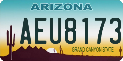AZ license plate AEU8173