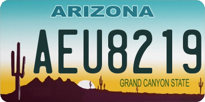 AZ license plate AEU8219